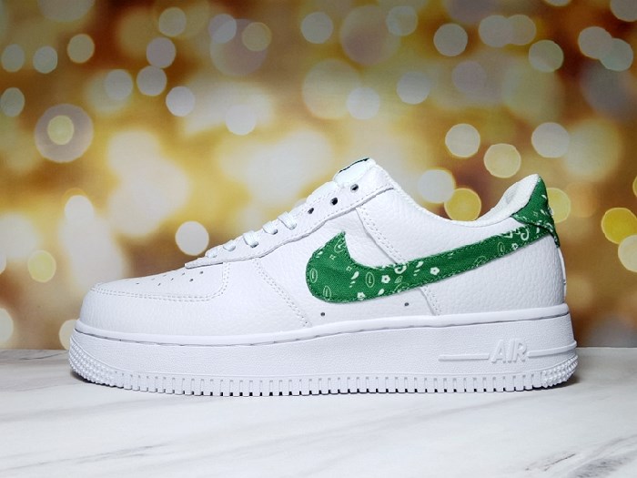 Men's Air Force 1 Low White/Green Shoes 0156